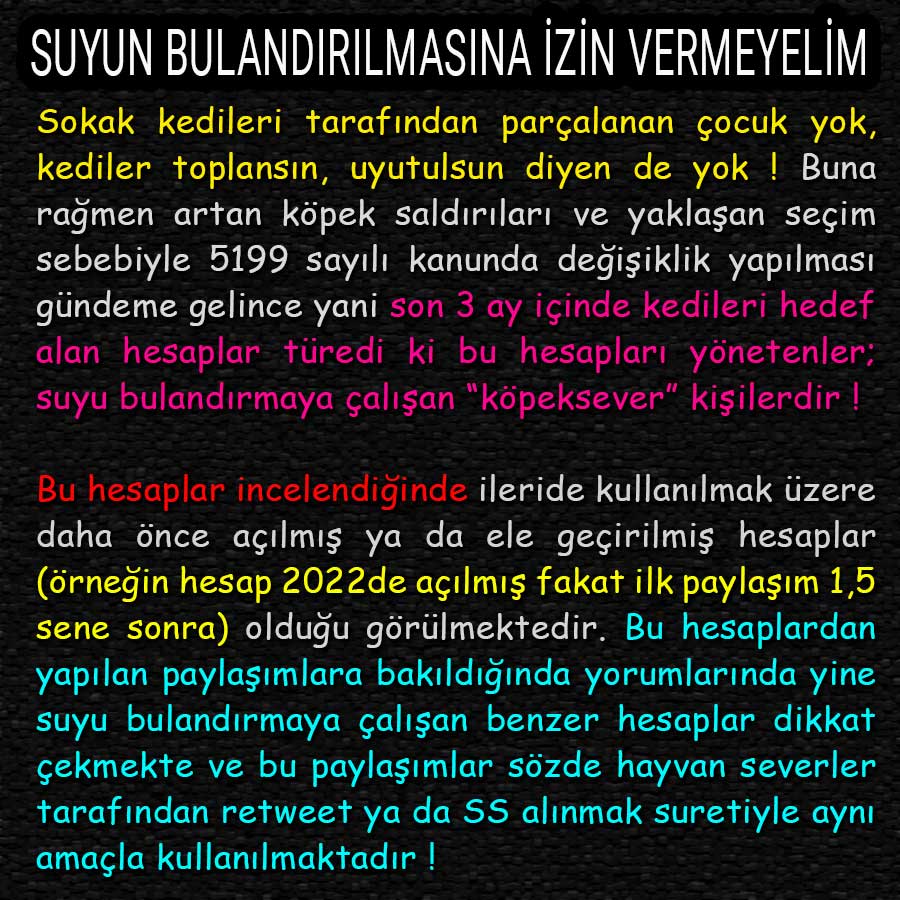 'ya bütün sırrı bozdun yaa' benzeri bir şey yazan ilk lavuk kim olacak acaba 🫣

Gündem KEDİLER değil
Halkın gündeminde #KöpekTerörü var !

#BaşıboşKöpekOlmaz #KöpekLobisi #MahraYasasıMeclise #KöpekleriToplayın #SıfırBaşıboşKöpek #SokaktaSıfırKöpek #SokakHayvanlarıSahipsizDeğil