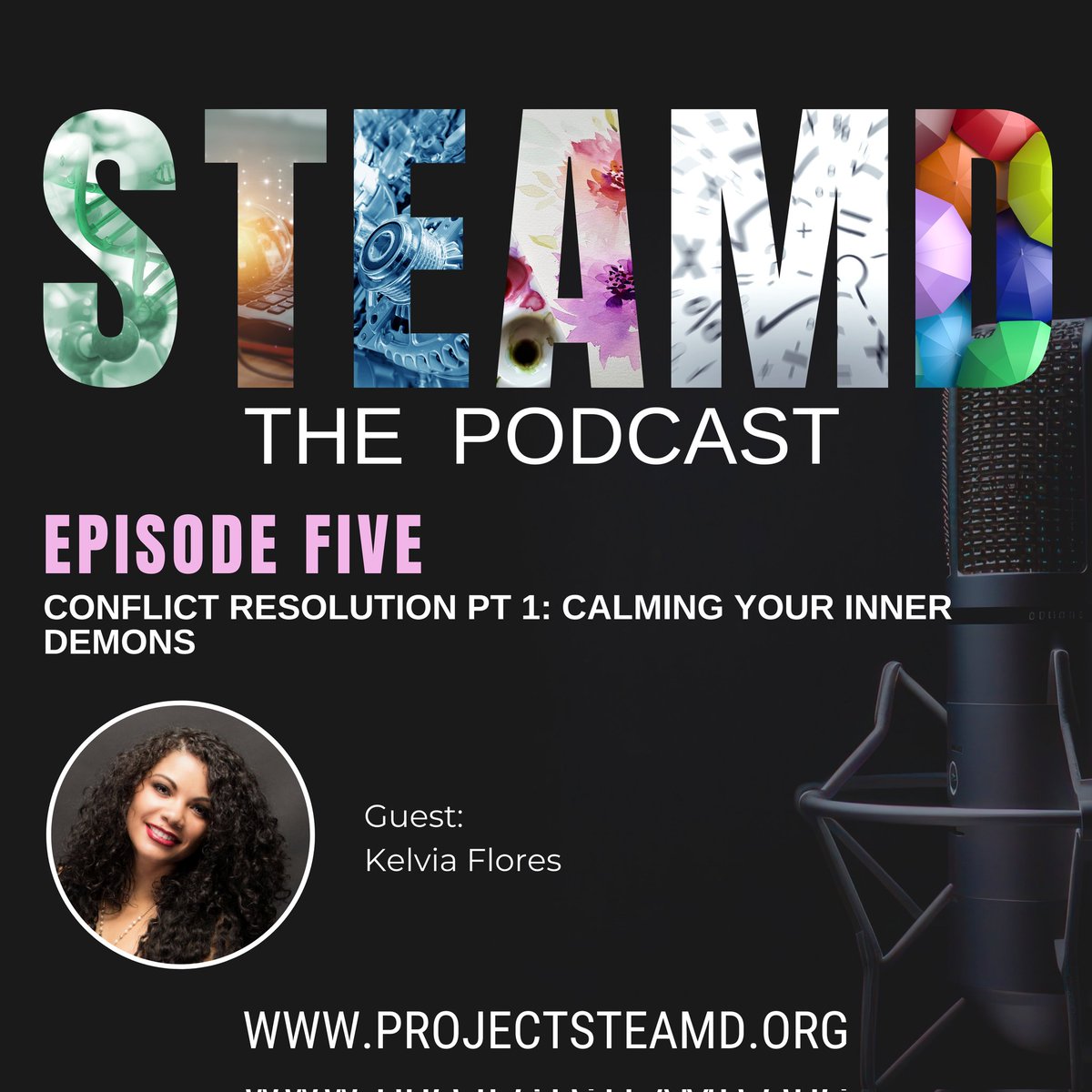 Project_STEAMd's tweet photo. EPISODE 5 DROPS #TONIGHT! Part 1 of Conflict Resolution:Calming your inner demons. @ChochrPhD talks to Kelvia Flores, Staff Sergeant and Crisis Counselor for the US Army and Owner/Instructor of Viva Dance Studio. 

#crisiscounselor #Dancer #womeninSTEAM #steamdthepodcast https://t.co/Qet7Kv7Lyt
