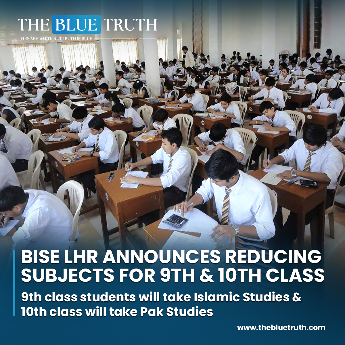 thebluetruth_'s tweet image. BISE Lhr announces reducing subjects for 9th &amp;amp; 10th class.
9th class students will take Islamic Studies &amp;amp; 10th class will take Pak Studies.
#BISELahore #EducationNews #CurriculumChanges #SubjectReduction #Class9and10 #EducationalReform #tbt #TheBlueTruth