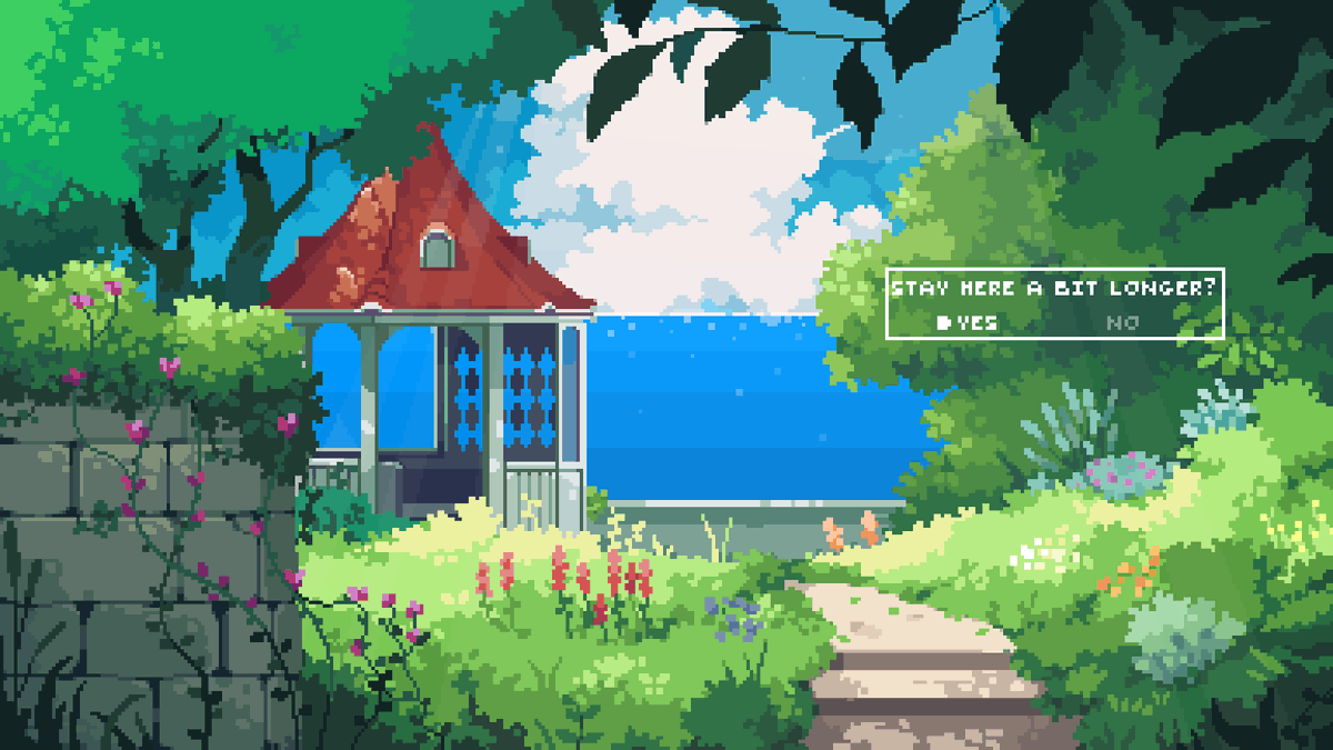 Gina's Garden from Porco Rosso 🌷🥀🪻
#pixelart #ドット絵