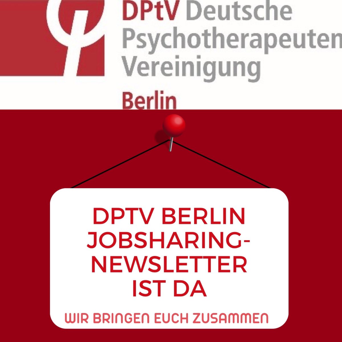 DPtVBerlin's tweet photo. Gemeinsam in einer Praxis arbeiten? Oder den Ruhestand vorbereiten? Jobsharing ist hierfür eine gute Möglichkeit.
Die DPtV Berlin bringt Senior- & Juniorpartner*innen zusammen. Der Jobsharing-Newsletter ist seit heute in euren Postfächern.
#DPtV #Mitgliederservice #Netzwerk https://t.co/XY2F8gYuB4