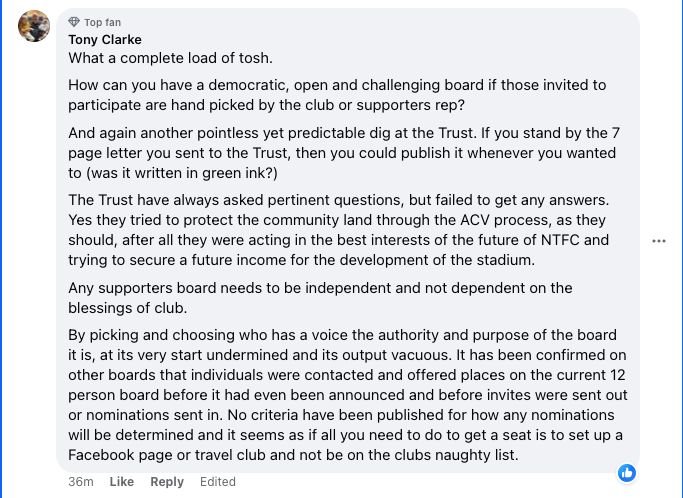 Nail on the head from Tony Clarke on FB? #ntfc