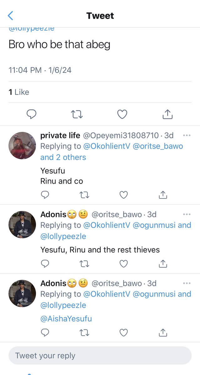 solke90's tweet photo. @AishaYesufu All these while I’ve been seeing your tweets I didn’t know you were a thief, damn. You n this other people thief endsars money https://t.co/qzZyPC4vDA