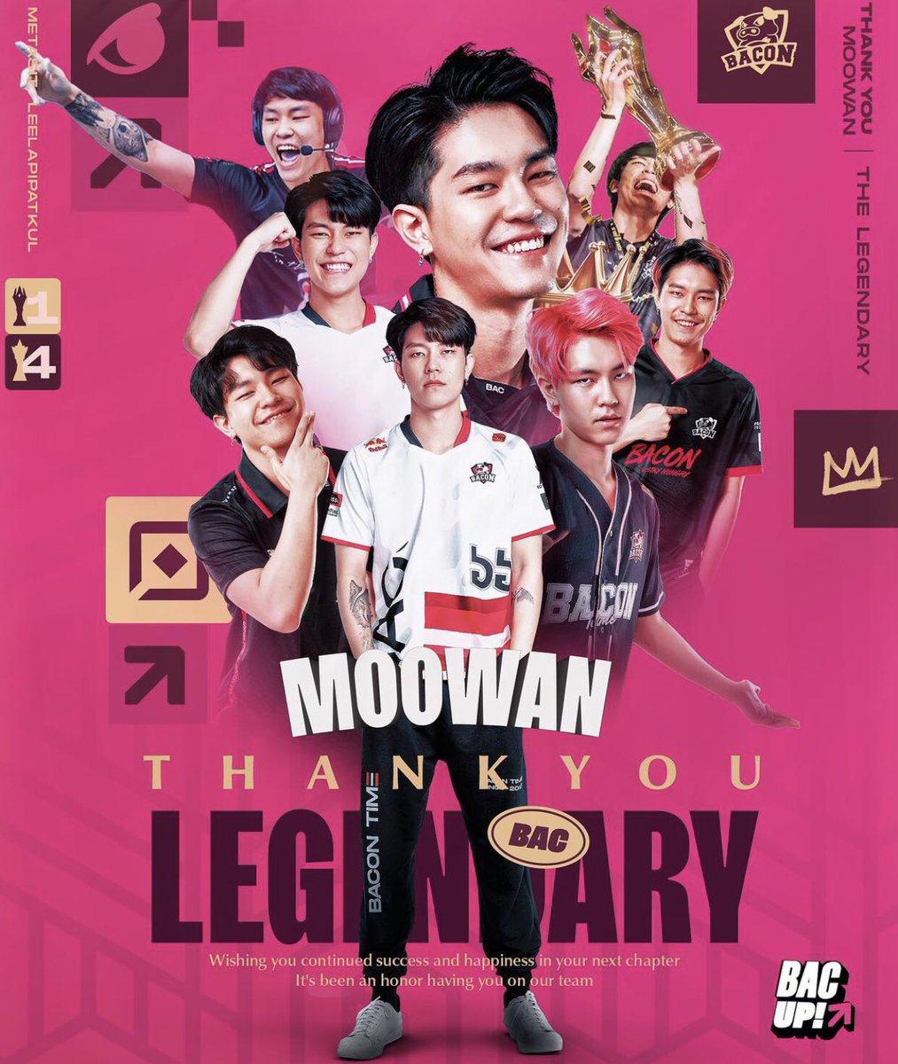 MOOWAN , BACON TIME 3 sep 2020 - 10 jan 2024 

ตั้งแต่ก้าวแรกที่เข้ามา ไม่มีสักเกมที่เขาทำให้ผิดหวัง ทั้งฝีมือประสบการณ์ เป็นพี่ใหญ่ให้น้อง เป็นคนที่ยอมปรับให้ทีมมาเสมอ ขอให้เส้นทางต่อไปของโต้พบเจอแต่คนใจดี เพราะโต้เองเป็นแครี่ที่ดีที่สุดตั้งแต่เราเชียร์มาเหมือนกัน

#ทีมBaconTime