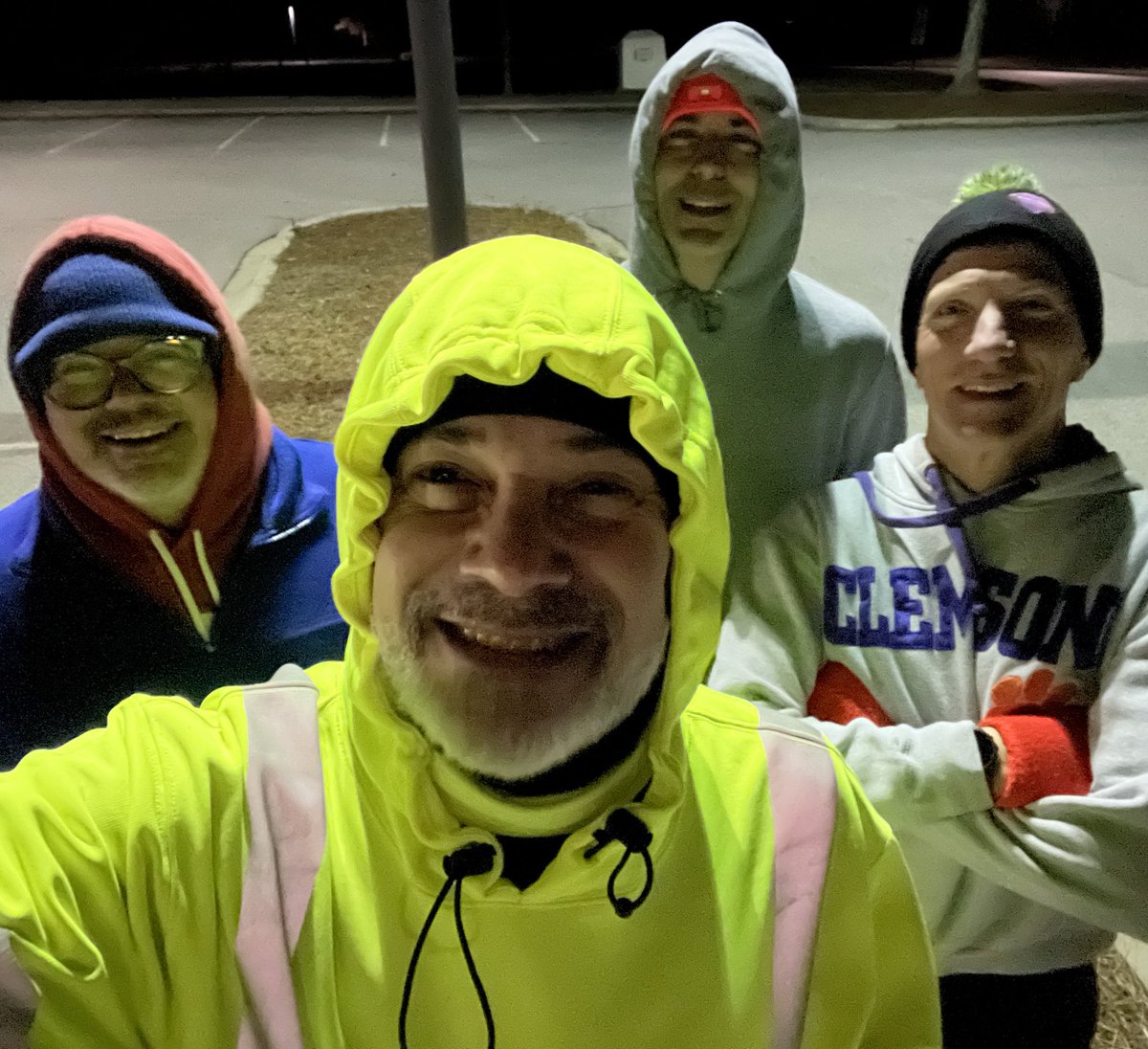 troyafite's tweet photo. Four happy men experienced a BRISK morning at @F3Stomp. Weather app said 44 but windchill was 31!  @F3LexSC @myjobandlovinit #WherewastheAOQ #Flagless https://t.co/a27706lFf5