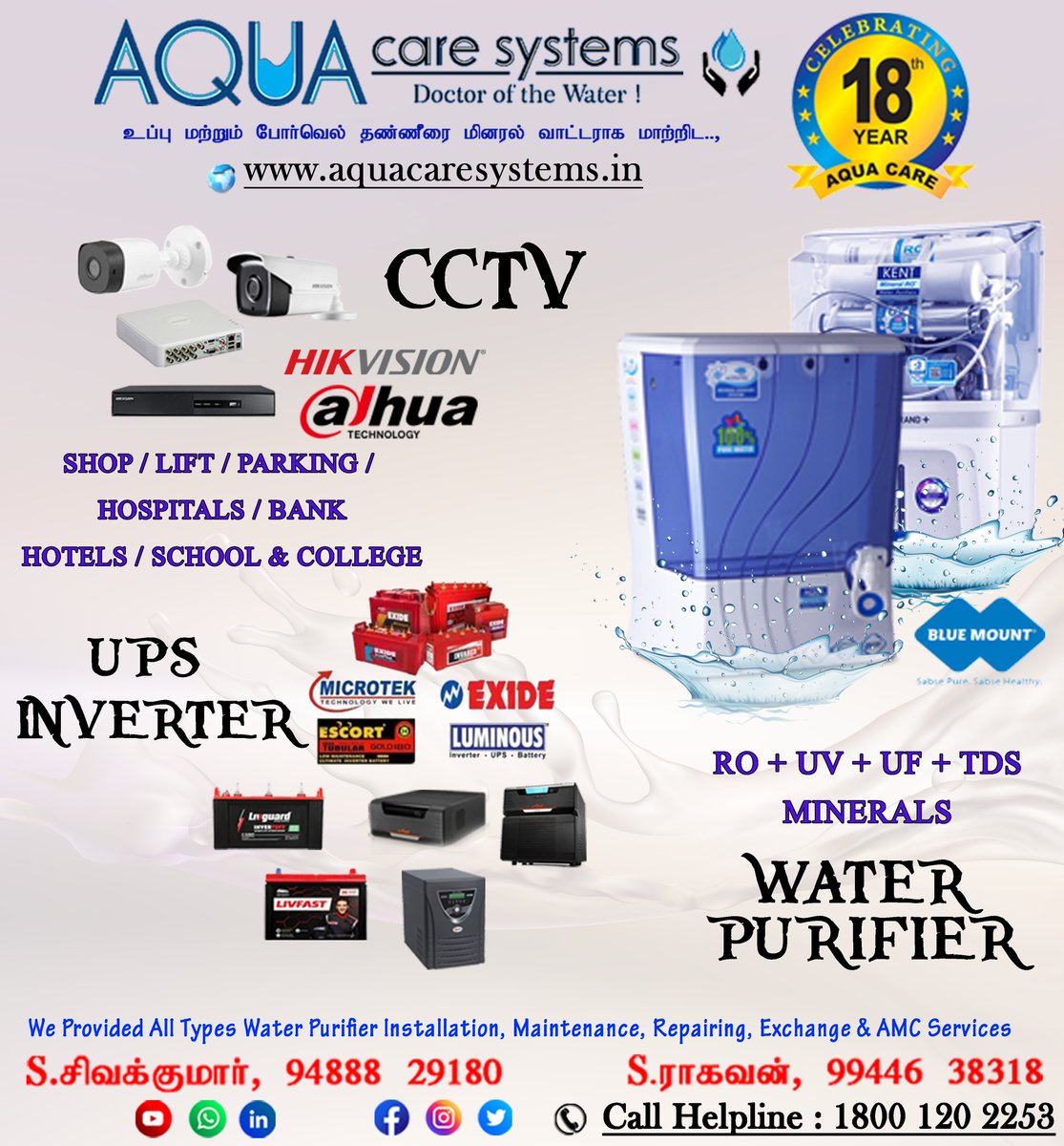 aquacare_system's tweet photo. Experience purity with the RO system with Zinc+Alkaline Technology...

#ROPurifiers
#ROCabinet
#CleanWater
#PureWater
#WaterQuality
#StayPalani
#WaterPurification
#PurifiedWater
#AffordablePricing

Toll-Free No.18001202253
#More_details +91-94888-29180 +91-99446-38318 https://t.co/j1jdPpNyUX