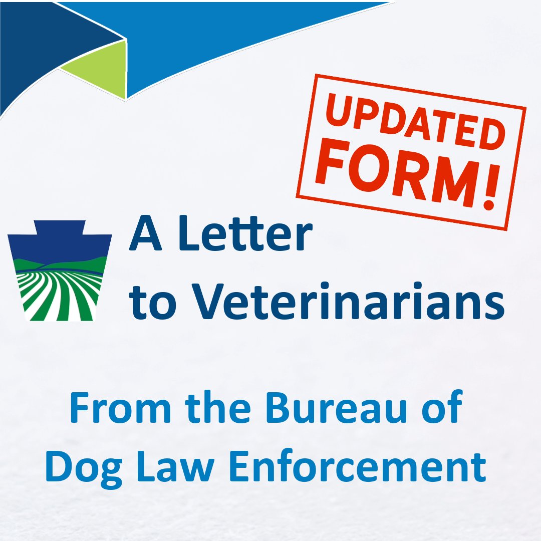 PaVMA's tweet photo. The Dog Law Modernization Bill, formerly known as SB 746, has updated Permanent Identification Verification (PIV) forms for microchipping and tattooing dogs. It is advised to start using these new forms promptly.

letter: https://t.co/v5vRNcOeTj https://t.co/zNJxOOKvOt