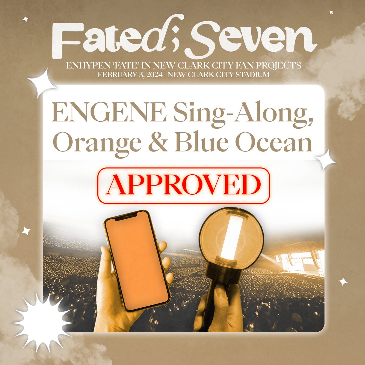 enhypen_phi's tweet photo. UPDATE — [ #FATEDSEVEN_FANPROJECT ]

Ready your hearts out! And voices too? 🧐
ENGENE Sing-along, Orange & Blue Ocean is also APPROVED!

ENGENE sing-along to "Blossom" before encore until break/blackout. 

Orange Ocean - Before Encore until sing along
Blue Ocean - During Jungwon's Last Ment

We will soon post another announcement for this project's specifics together with the official wallpapers to use for uniformity. 

PS: Sea of Orange Flowers have its own duration/moment. Please look forward to the announcement about it soon. 

Continue donating to make other projects possible. You may send your donations via the channels below.

DONATE HERE: https://t.co/mkeckLwvQG
TRANSPARENCY: https://t.co/MUNRCy3eOR…

#ENHYPEN #EN_WORLDTOUR_FATE #FATE_IN_NEWCLARKCITY
