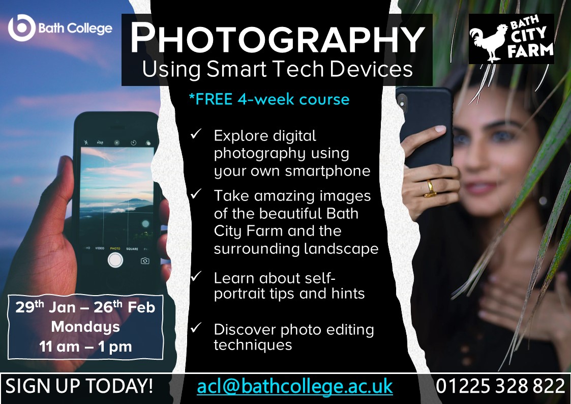 BathCollSWAPs's tweet photo. 📸 Capture the extraordinary in our Smart Tech Photography Course! Embark on a journey through digital photography, mastering landscapes, and perfecting self-portraits. Unleash your creativity with state-of-the-art tech! 🌄🤳✨ Join us and turn your snapshots into masterpieces! https://t.co/J3vz8gqDkg