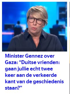 Wat een gebrek aan historisch besef van <a href="/carogennez/">Caroline Gennez</a>. 
Nazi-Duitsland joeg 6.000.000 mensen op een systematische en industriële wijze de dood in.
In deze oorlog zijn spijtig genoeg al een +20.000 slachtoffers gevallen door de lafheid waarmee Hamas zich verschuild achter burgers.