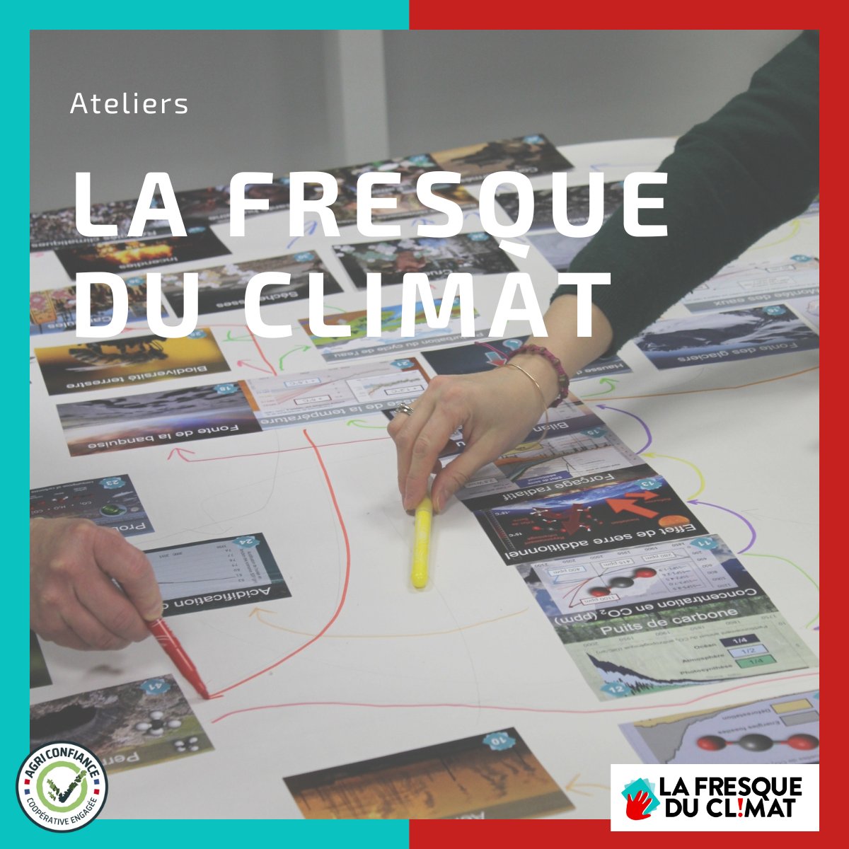 🌍2022 a marqué notre première fresque du climat avec Agri Confiance et La Coopération Agricole Nouvelle-Aquitaine. Une expérience pour comprendre les enjeux du réchauffement climatique.  Partagez vos impressions si vous avez déjà participé ! #FresqueDuClimat #AgriConfiance