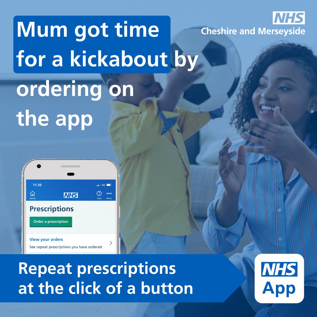 cwpnhs's tweet photo. Make more time for what’s important this year - ordering and tracking your repeat prescriptions is quick and stress-free with the NHS App.
#NHSapp #MakeMoreTimeNHSApp
@NHSCandM https://t.co/dt8YaA4wdL