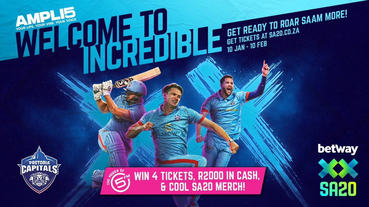 You could win big on 5FM! Daily prizes include four tickets, exclusive <a href="/SA20_League/">Betway SA20</a> hampers &amp; R2000 cash! Enter via the 5FM app and tune in next week on #5Breakfast to see if you’re a winner!

Pitori, it’s Betway SA20 time again! Centurion sunsets, one hand catches, cold beers,