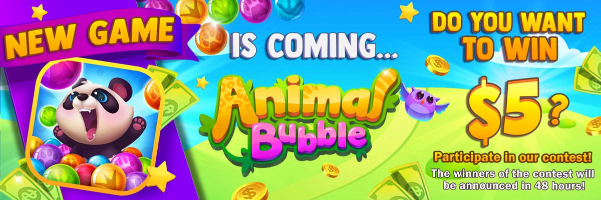 eGoGames_'s tweet photo. 🌟 Exclusive Instagram Giveaway! 🎁

Because of the Animal Bubble Launch, 5$ giveaway is here!

Join the excitement: Simply follow our Animal Bubble Instagram account: https://t.co/G5rtLk2OoV https://t.co/DipUwext0N