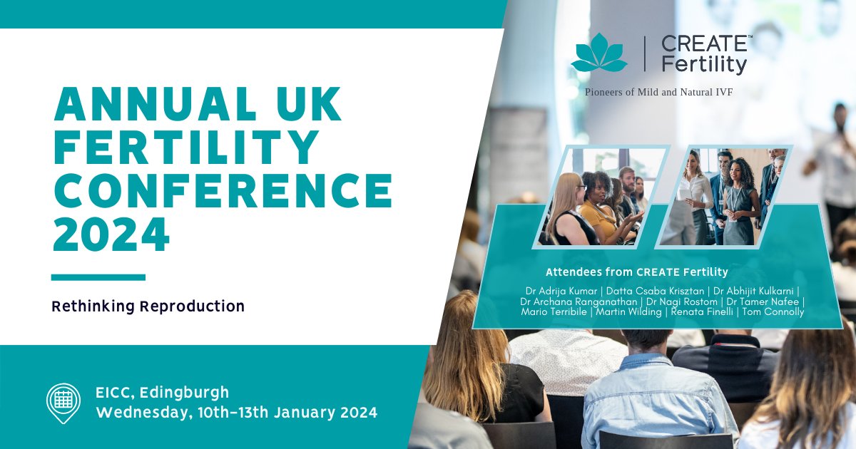 We’re delighted to recognise the beginning of the 17th Annual UK Fertility Conference 2024. Many of our own team at CREATE Fertility will be in attendance. We’re proud to be present at an event which strives to advance the fertility sector. 
#Fertility2024