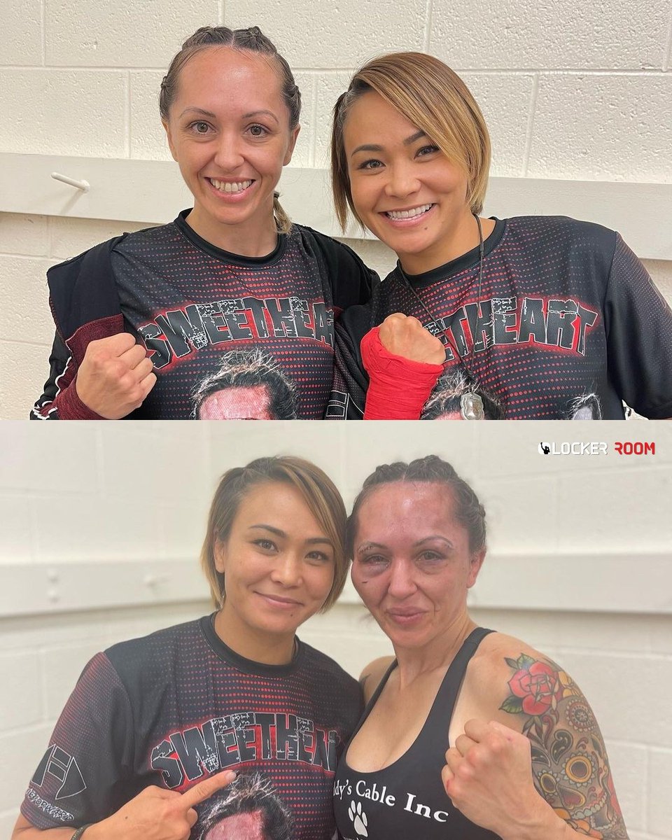 Before and after the fight...