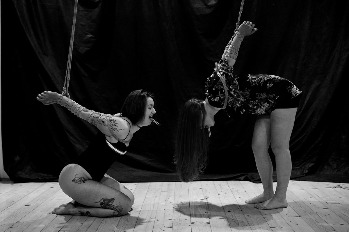 alexinropes's tweet photo. The story of how we met 😍 @kinky_gabi R: @GeorgeRopeCz P: slaughters_unphotography #shibari #kinbaku #ropebunny #strappado https://t.co/odn5YFACgn