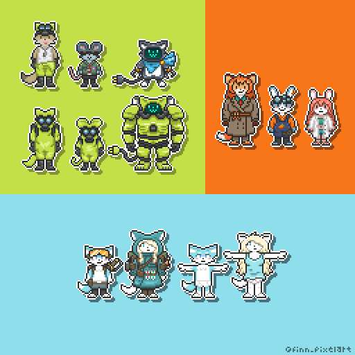finn_pixelart's tweet photo. #PortfolioDay   
I create decadent worlds and original characters in pixelart.  
#pixelart #pixelartist #ドット絵 https://t.co/GYAxNbm2Y0