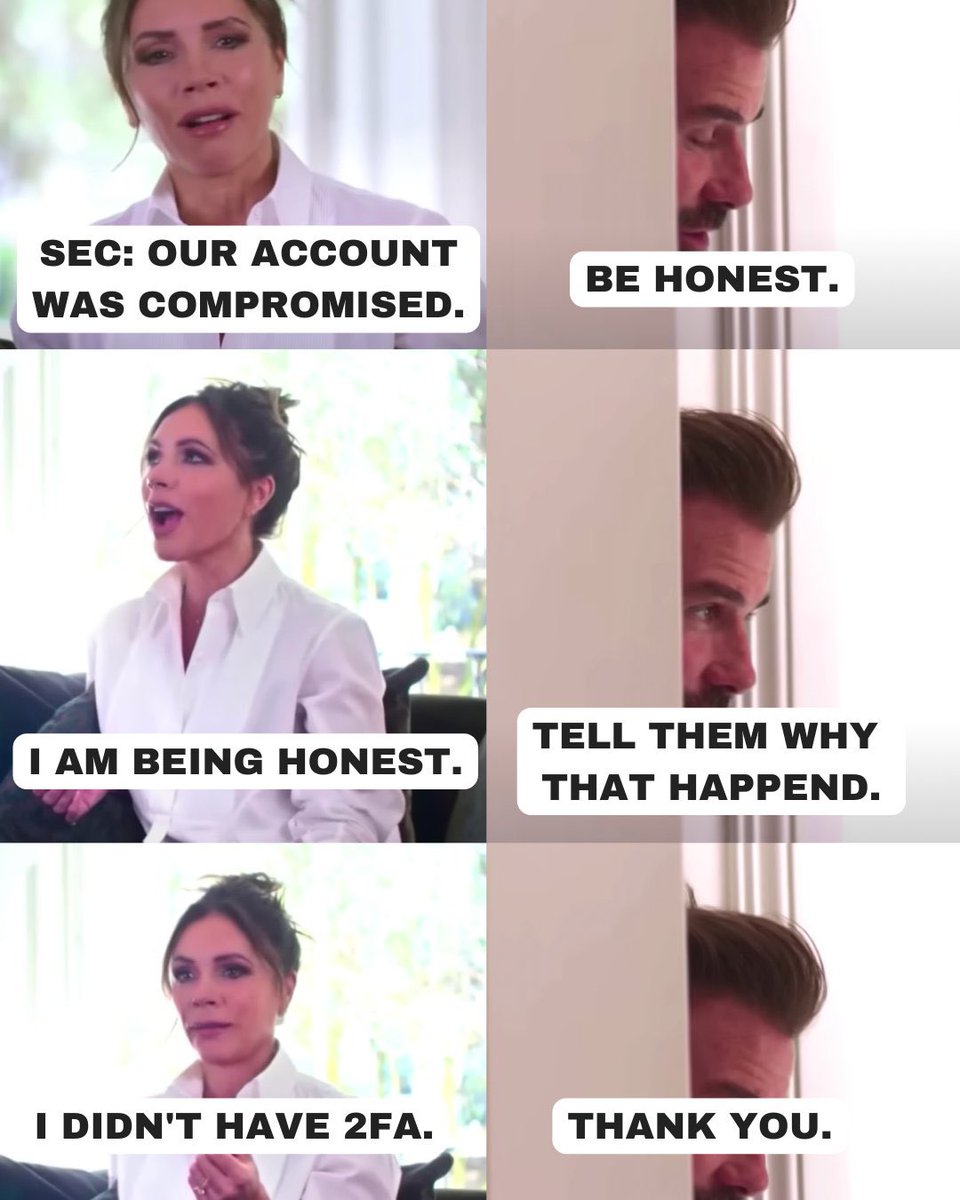 GM and no, it is not a joke X confirmed that the <a href="/SECGov/">U.S. Securities and Exchange Commission</a> did not have 2 second factor security enabled.
Good that they are taking care of us 😁😀