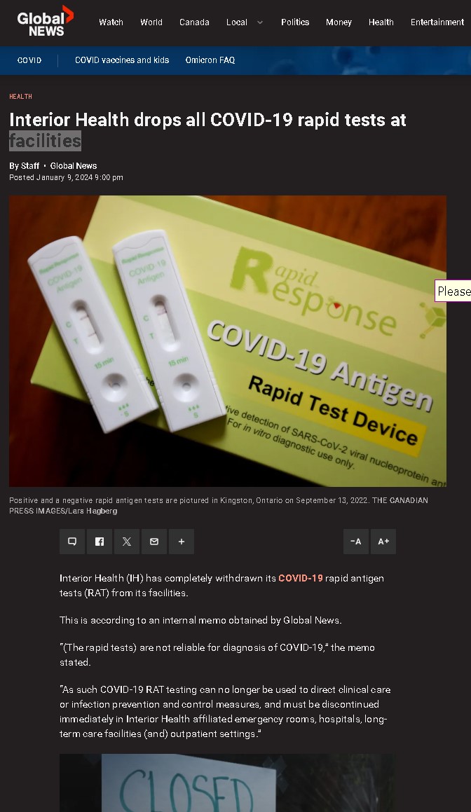 WitchDrTim's tweet photo. Another "debunked conspiracy theory" has proven to be absolutely correct.

“(The rapid tests) are not reliable for diagnosis of COVID-19,” https://t.co/EAIoKjEnTB