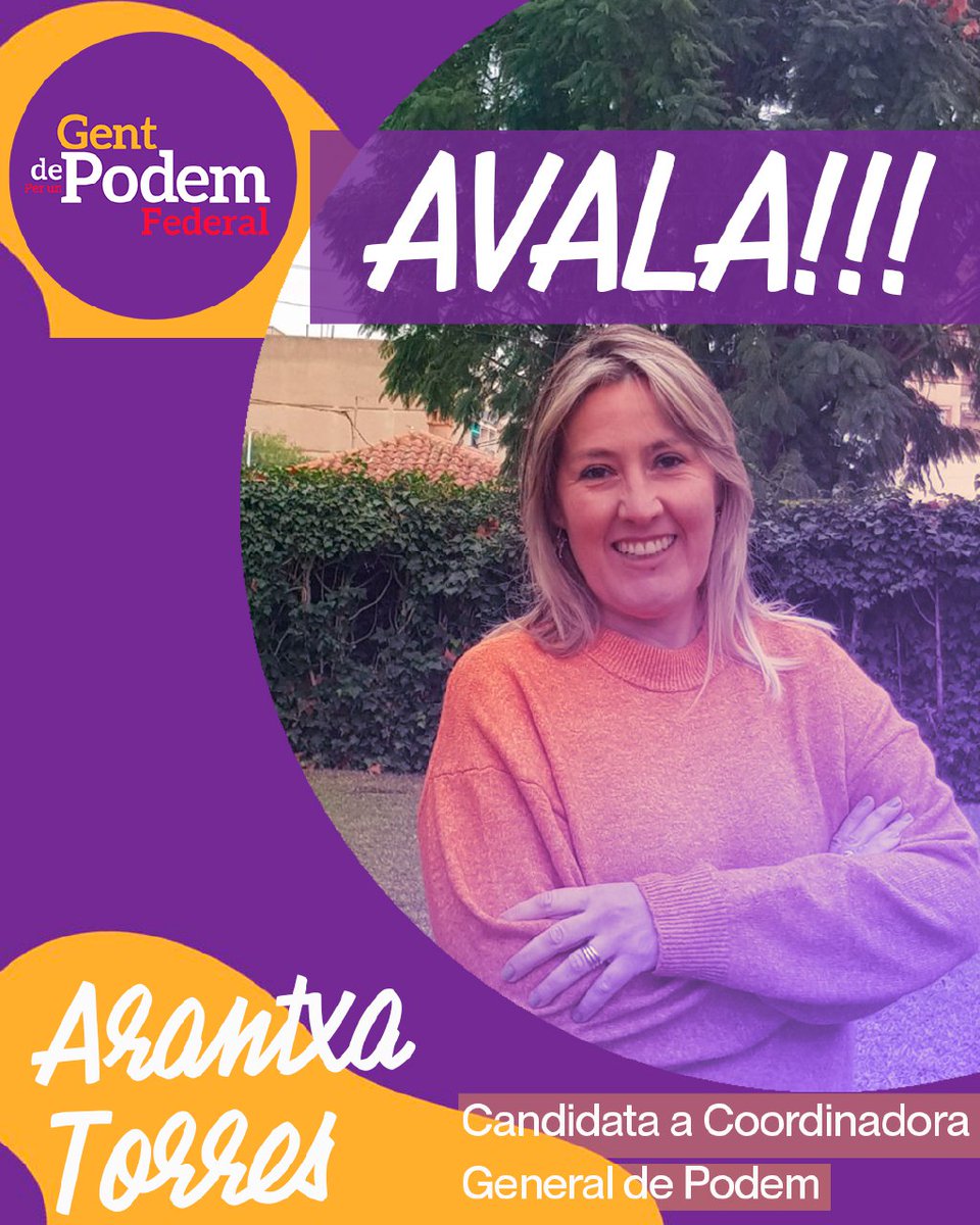 GentdPodemFed's tweet photo. 🤝 Ya podemos avalar a nuestra compañera Arantxa para Coordinadora del CCV. 

Arantxa Torres representa a los currantes de los círculos y el municipalismo, es Gent de Podem.

📎 LINK: https://t.co/s90Q27ppV1 

Podéis pasar este enlace a todos vuestros contactos.

#GentdePodem https://t.co/0VAaxAYfUi