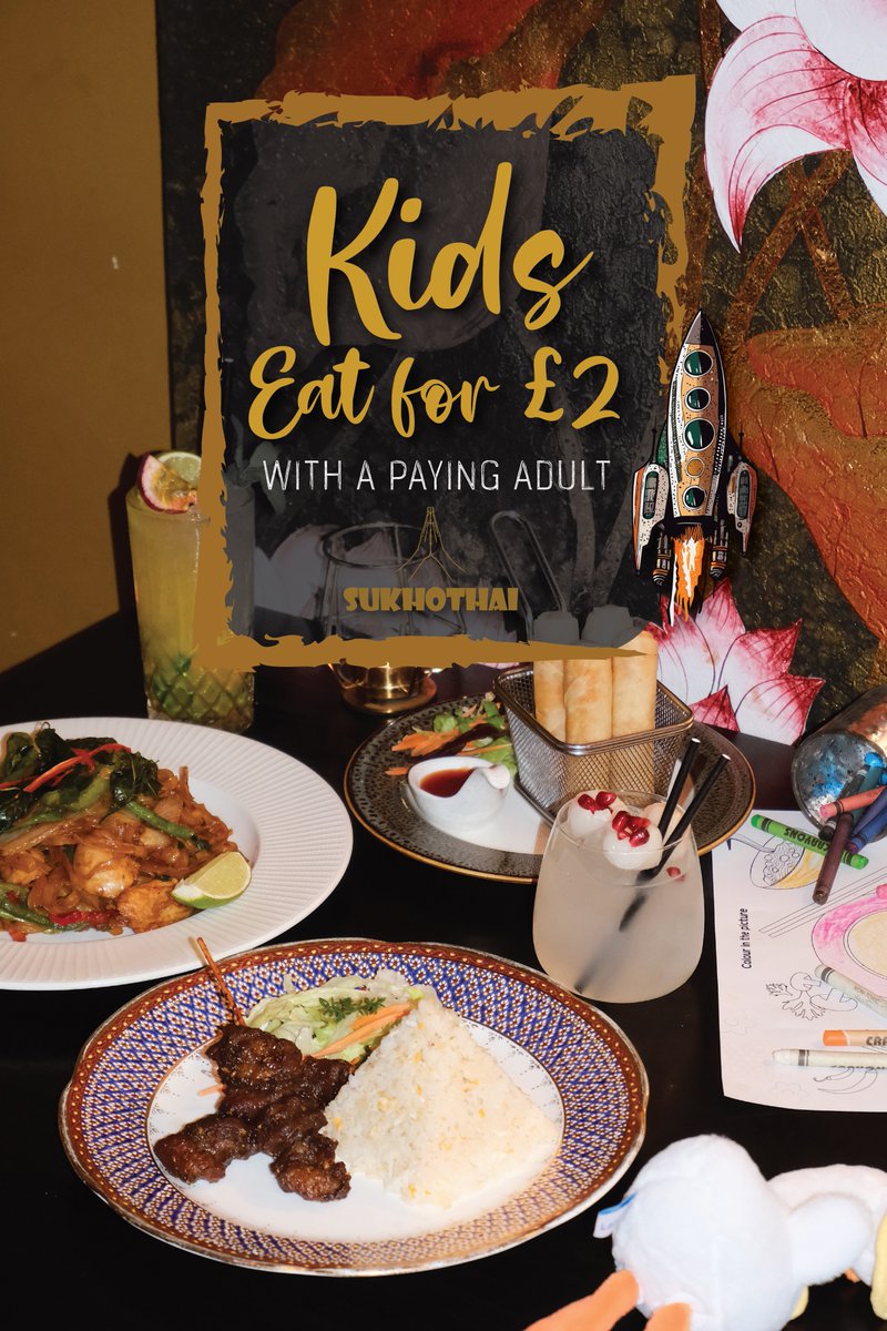 Our brand new ‘Kids Eat for £2’ January promotion means all the family can enjoy a delicious Thai treat this New Year for less!
Choose any dish from the kids menu for only £2.

📷Browse the menus and book ahead - Sukhothai.co.uk/reservations