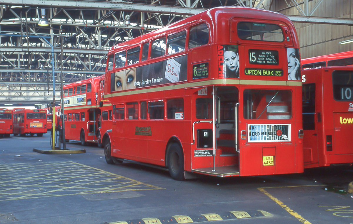 Stagecoach RML2245 [JJD455D], Upton Park Garage, slide acquired off eBay with copyright. 

#TheLondonTransportDroid #routemaster #route15 #stagecoach #busgarage #london #buses