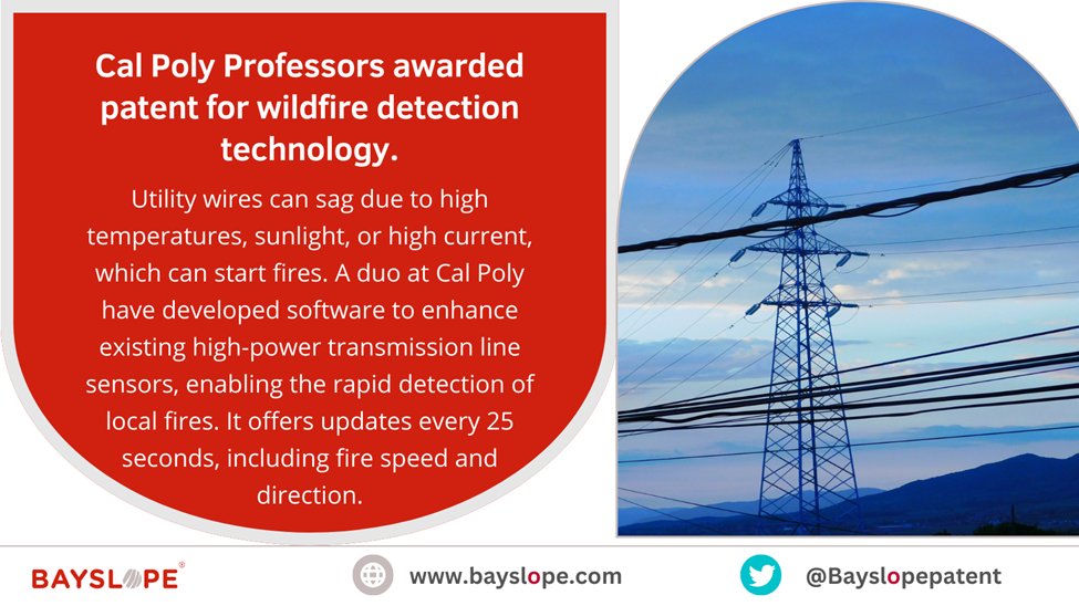 Cal Poly Professor's protecting the #environment.

#CalPoly #WildfireDetection #Patent #EnvironmentalProtection #WildfireTech #Innovation #FireSafety #ClimateChange #WildfirePrevention #TechnologyInnovation #EnvironmentalScience #WildfireMonitoring #FireDetection