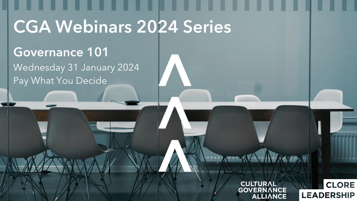 GovernCulture's tweet photo. 3 weeks today until our first 2024 #Webinar!

First up✨Governance 101✨a revisit of the basics of good governance for the cultural sector-presented by @NicolaNuttall2 Associate of CGA member @OfficialCause4

Book: https://t.co/BmxgIyXwcu
Pay What You Decide
10-11:30 | Wed 31 Jan https://t.co/QHsm2K6nNz