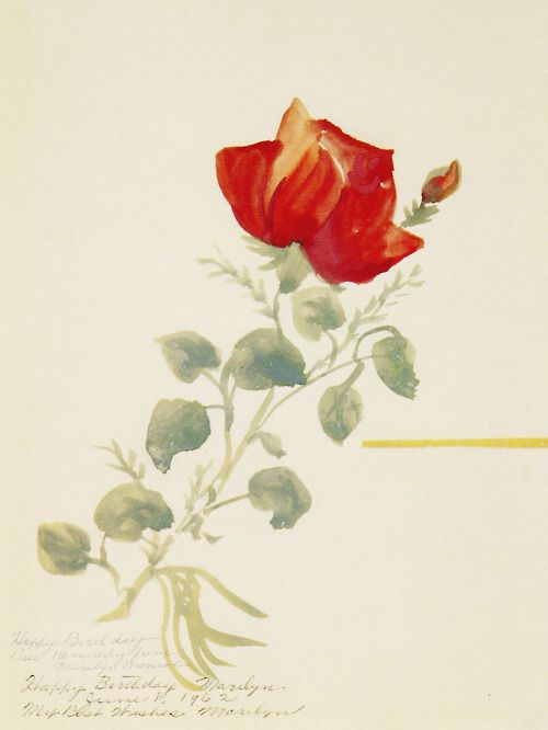 womensart1's tweet photo. Red rose, painted by actress Marilyn Monroe, 1962 #WomensArt https://t.co/sgRCB0RRos