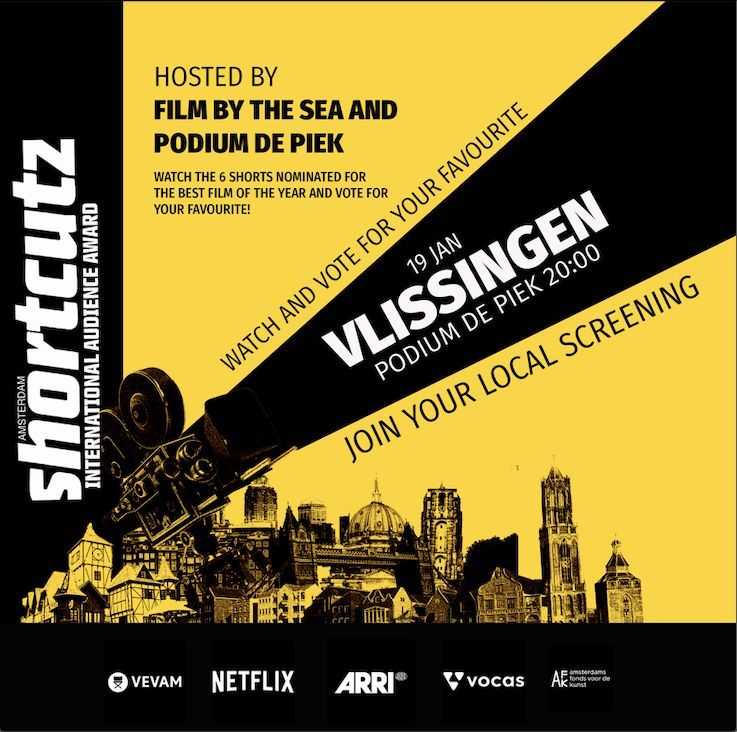 🎥 Last stop in the Netherlands for our Shortcutz Amsterdam International Award tour: VLISSINGEN! In partnership with Film by the Sea and we are screening our nominated short films at Podium de Piek on the 19th of January at 20:00. 🎟️ Come watch and vote for your favourite film!