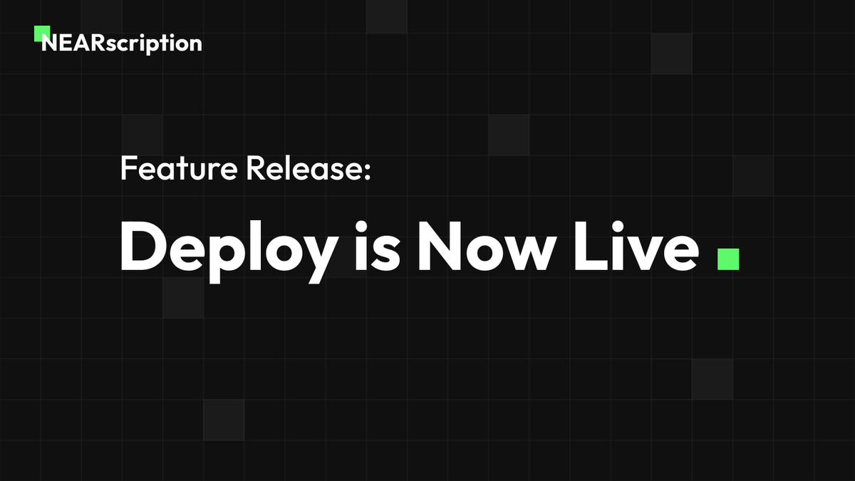 nearscription's tweet photo. Our deploy feature is now live.

Dive in and explore a diverse world of inscriptions created by the @NEARProtocol talented community. 

Your journey of deploying an inscription on NEAR begins here: https://t.co/MVQLrxUtCY https://t.co/jVa4qx2nrr