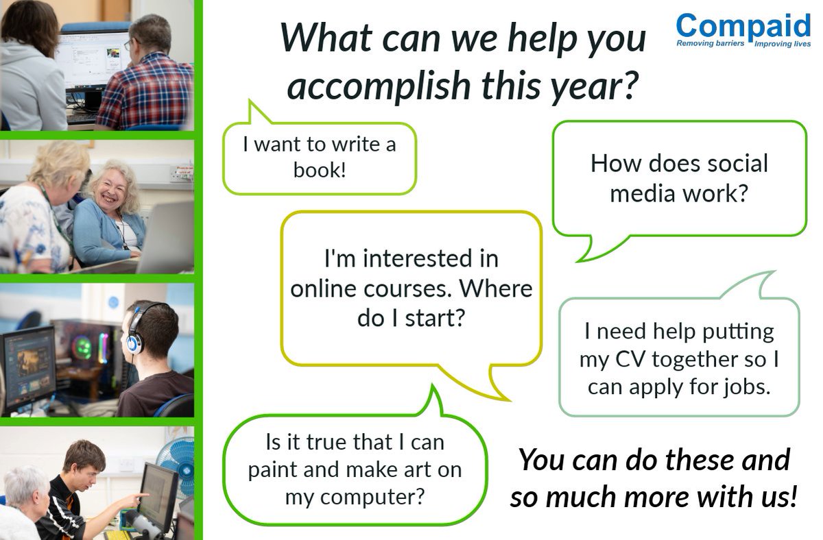 CompaidTW's tweet image. Check out what we do here: compaid.org.uk/digital-skills…

#accessiblelearning #charity #NewYearsResolutions