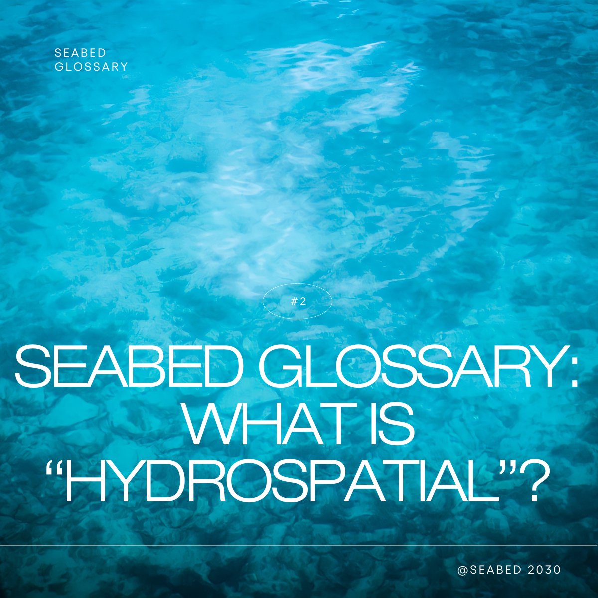 seabed2030's tweet image. It’s time to dive into another industry term: #hydrospatial.
📚 Hydrospatial -adjective
Relating to hydrospatial sciences or denoting #data, information and knowledge that is associated with a particular location in time to earth’s waters and their contiguous zones.