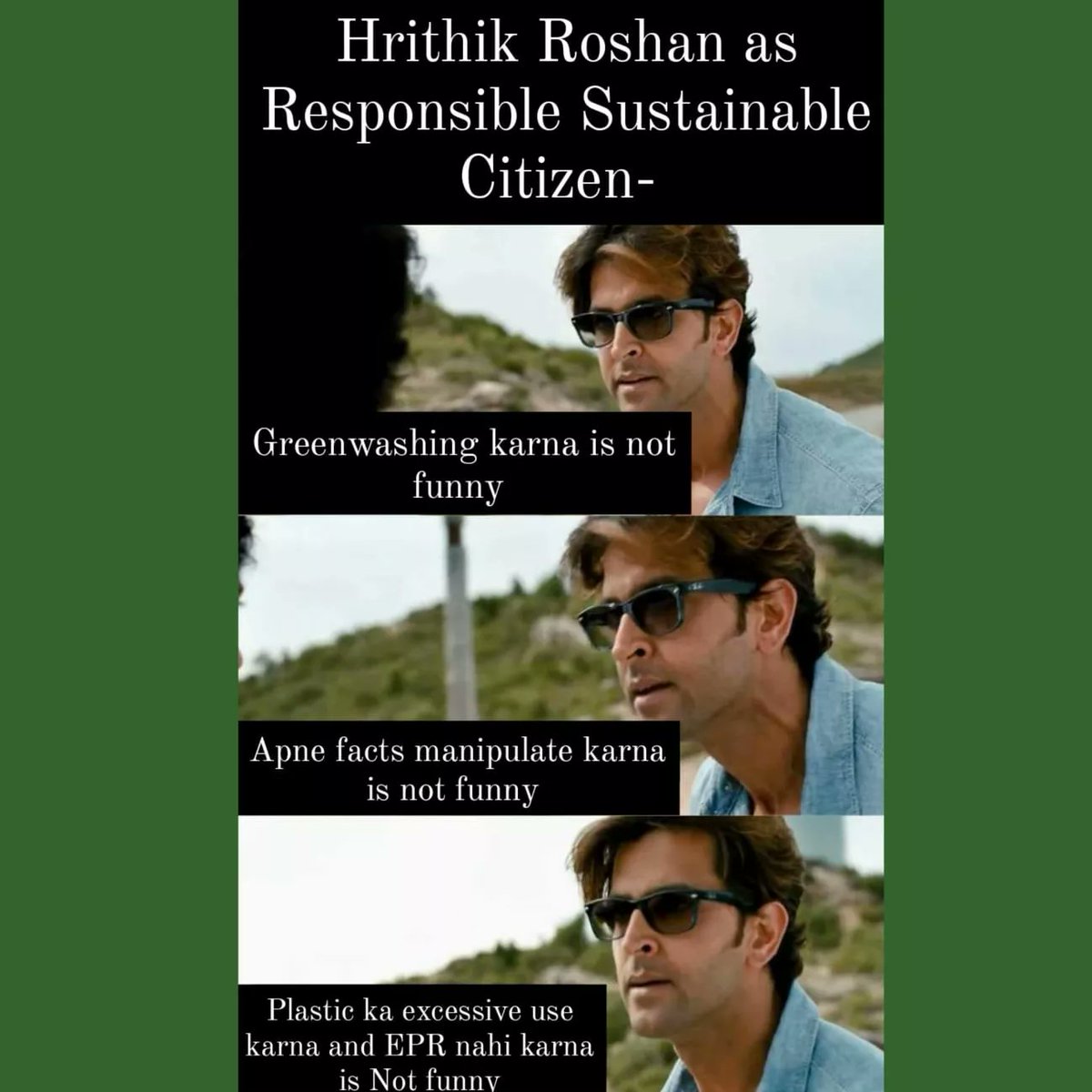 SustainableSap2's tweet photo. #HappyBirthdayHrithikRoshan  @iHrithik .
Our team wishes you a very happy and sustainable birthday.May you remain as fresh as our thoughts on sustainability.
#HBDHrithikRoshan #greenhumour #greenjokes #ClimateCrisis #corporatememes #Memes #memesdaily https://t.co/9ncfzyXnZ1