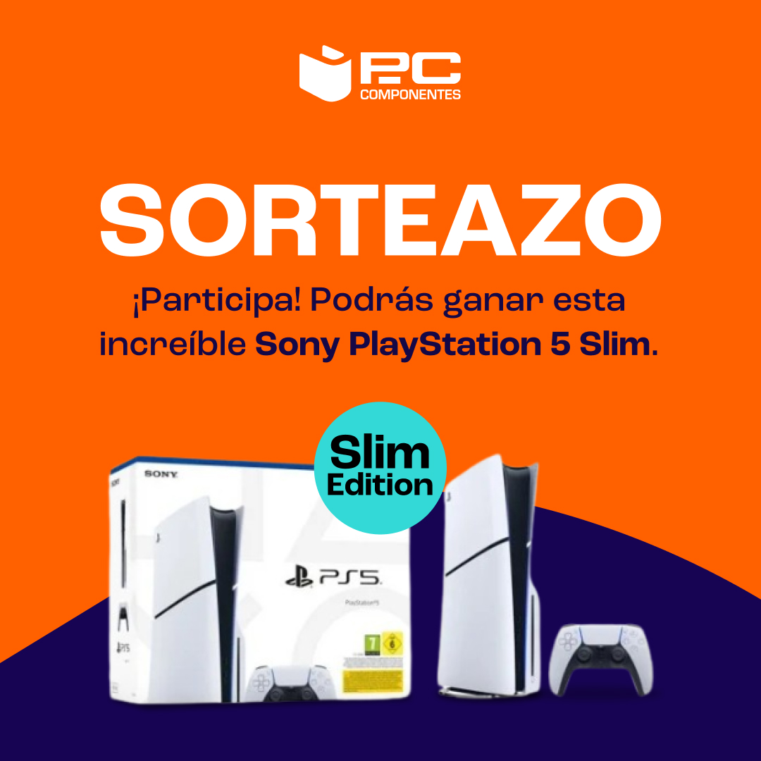 pccomponentes's tweet image. 💥 ¡𝙎𝙊𝙍𝙏𝙀𝘼𝙕𝙊! 💥

💥 ¡Llévate ahora esta pedazo de 𝗣𝗦𝟱 𝗦𝗟𝗜𝗠! 💥

1⃣RT 🔁 y síguenos
2⃣Comenta con &quot;PcComponentes quiero la PS5 para jugar a...(Diciendo a que juego jugarías primero)&quot; 
3⃣Confirma participación 👉  pccom.co/47uGily