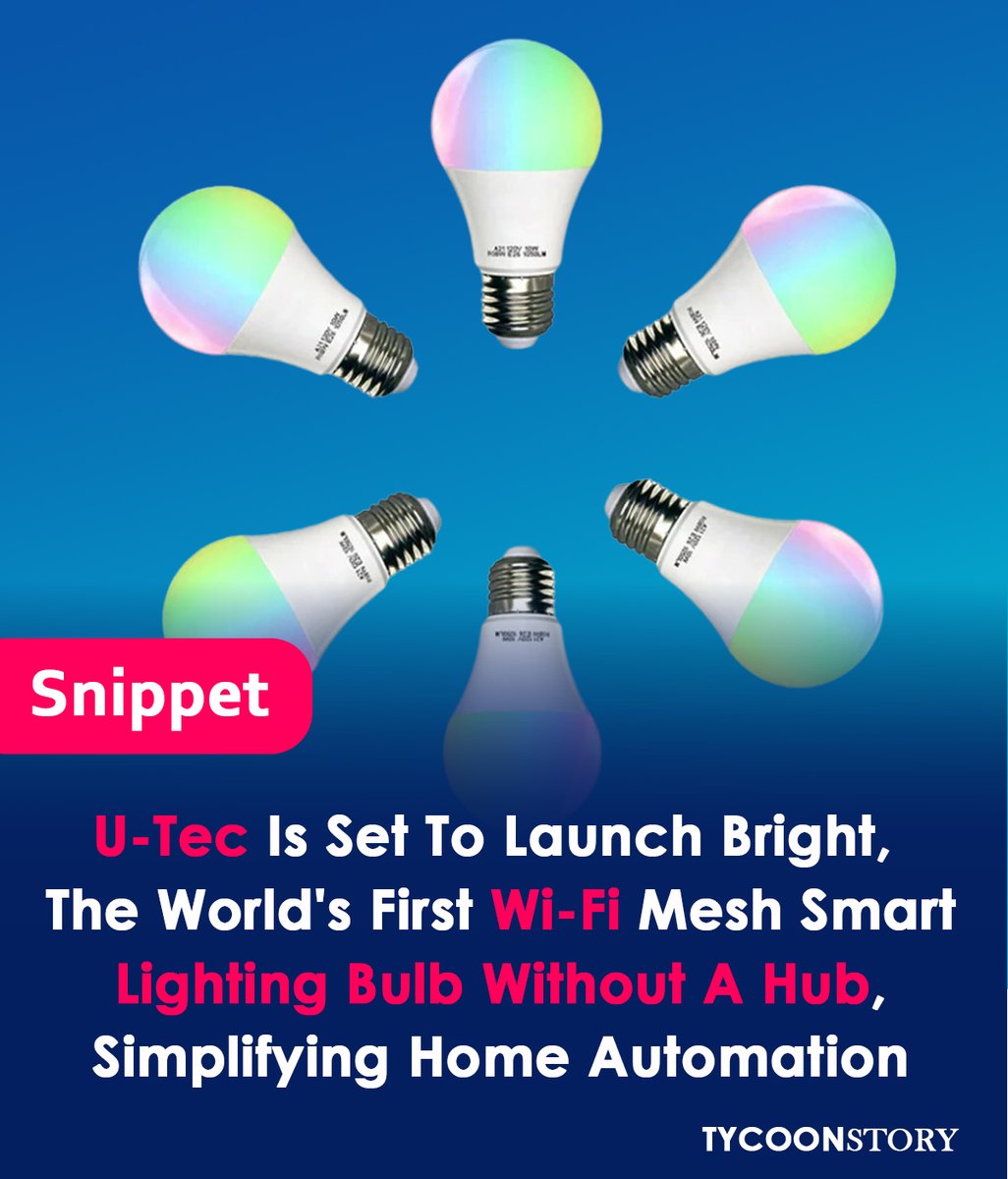 TycoonStoryCo's tweet image. Bright, The First Wi-fi Mesh Smart Lightbulb Without A Hub, Will Be Released By U-tec.
#UtecInnovation #SmartBulb #Hub #Technology
 #UtecSmartBulb #Lighting #Innovation #ConnectedHome #TechInnovations #SmartLighting  #WirelessLighting #SmartLiving  

tycoonstory.com