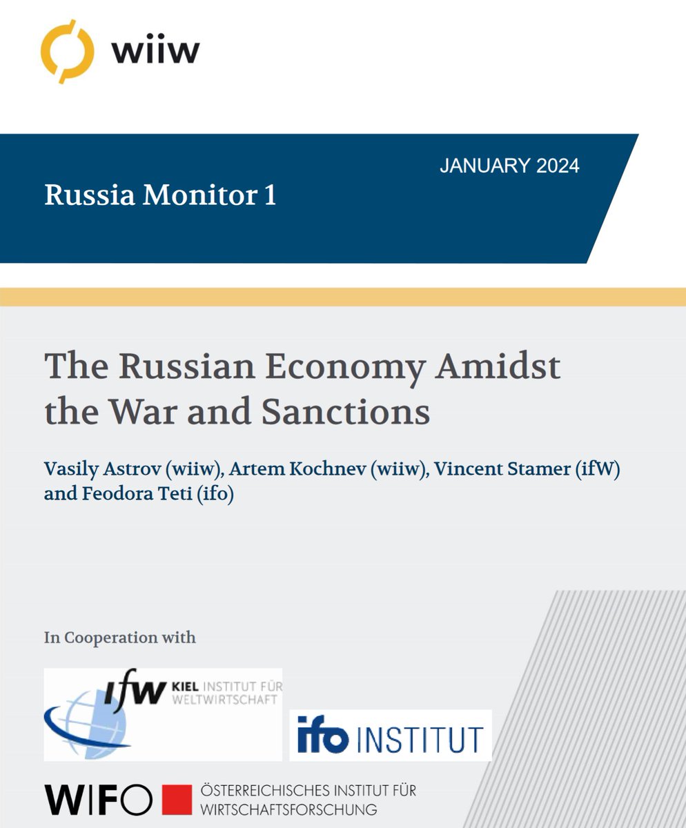 Hot off the press: Our detailed analysis of #Russia’s economy, explaining the impact of the war against #Ukraine and Western sanctions by Vasily Astrov, <a href="/artemkochnev1/">artem.kochnev</a> et al. In cooperation with <a href="/kielinstitute/">Kiel Institut</a>, <a href="/ifo_Institut/">ifo Institut</a> &amp; <a href="/WIFOat/">WIFO</a> on behalf of @BMWK.
➡️rb.gy/s1uyk9