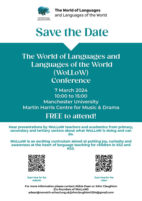 The World of Languages and Languages of the World (@wolloweducation) on Twitter photo WoLLoW's third conference, March 7th, at Manchester University. <a href="/UoMLDC/">Linguistic Diversity Collective (LDC)</a> <a href="/ASCL_UK/">ASCL</a> @HeadCHS <a href="/JohnWilsonML/">John Wilson CHS</a> <a href="/ismla_uk/">ISMLA</a> <a href="/LangsGateway/">The Languages Gateway</a> <a href="/isaschools/">The Independent Schools Association (ISA)</a> <a href="/rs_EAL/">Robert Sharples</a> <a href="/APPGML/">APPG Modern Languages</a> <a href="/CIOL_Linguists/">Chartered Institute of Linguists</a> <a href="/ALL4language/">ALL Languages</a> <a href="/NorwichSchool/">Norwich School</a> <a href="/rmcquick/">Rachel Quick</a> <a href="/kevifoundation/">King Edward VI Foundation Birmingham</a> WoLLoW's third conference, March 7th, at Manchester University. <a href="/UoMLDC/">Linguistic Diversity Collective (LDC)</a> <a href="/ASCL_UK/">ASCL</a> @HeadCHS <a href="/JohnWilsonML/">John Wilson CHS</a> <a href="/ismla_uk/">ISMLA</a> <a href="/LangsGateway/">The Languages Gateway</a> <a href="/isaschools/">The Independent Schools Association (ISA)</a> <a href="/rs_EAL/">Robert Sharples</a> <a href="/APPGML/">APPG Modern Languages</a> <a href="/CIOL_Linguists/">Chartered Institute of Linguists</a> <a href="/ALL4language/">ALL Languages</a> <a href="/NorwichSchool/">Norwich School</a> <a href="/rmcquick/">Rachel Quick</a> <a href="/kevifoundation/">King Edward VI Foundation Birmingham</a>