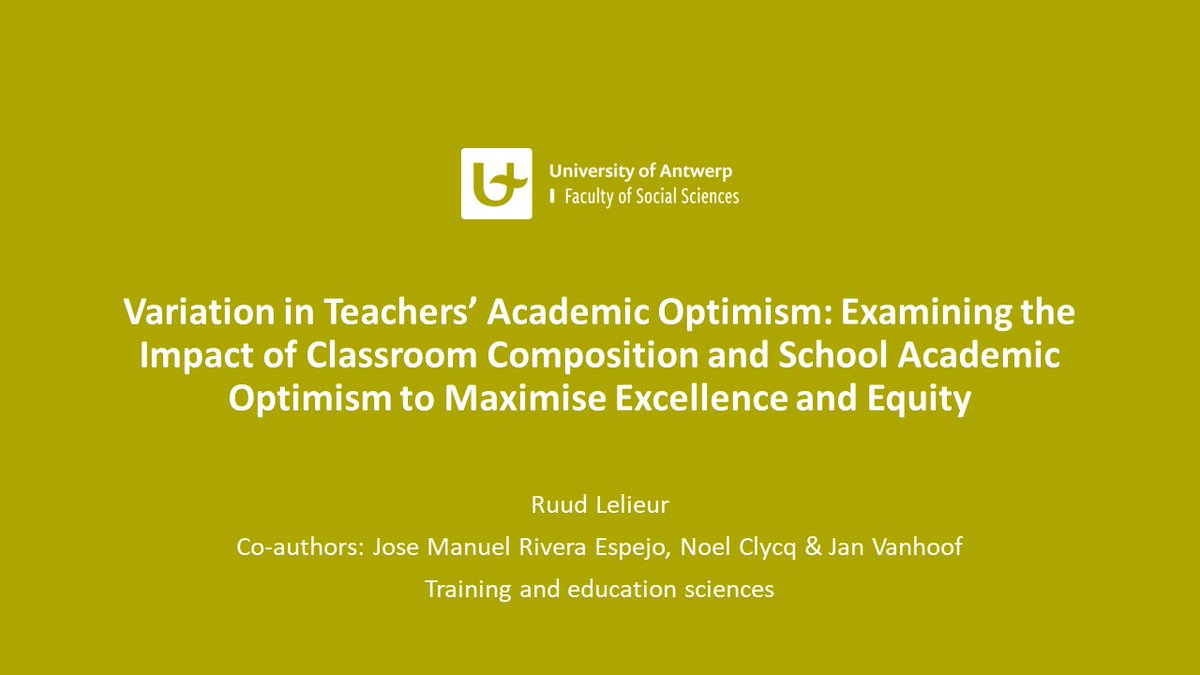 In deze (dra gepubliceerde) #ICSEI24 paper toont @RLelieur aan dat academisch optimisme in de klas samenhangt met schoolcultuur.
Amper impact van klascompositie. Wel van finaliteit! Los van SES, geslacht, migratie kijken leraren anders naar hun lln navenant finaliteit, zo blijkt.
