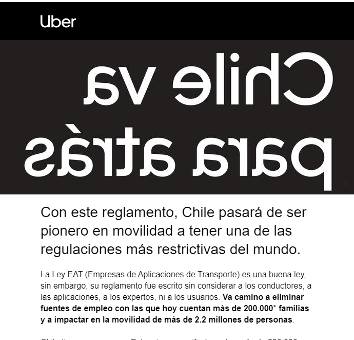 NatytaEscudero's tweet photo. El mail de Uber por la Ley EAT y su reglamento. #LeyEAT #LeyUber #ReglamentoUber #Uber #UberChile https://t.co/mSHaf3NPU8