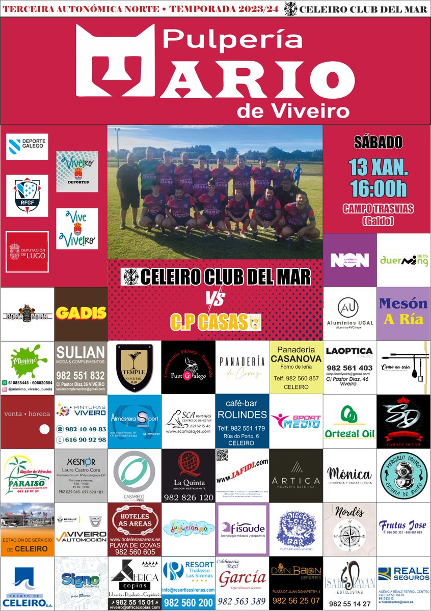 Este sábado volve a Liga a Trasvias de Galdo
Visitanos o 2 clasificado o CP Casas
Asique necesitamos o teu apoio mais ca nunca asique vide animar o equipo 
#queruxatrasvias 
#forzaceleiro