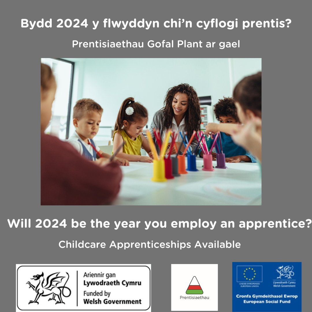 Cysylltwch efo ni i drafod uwch-sgilio eich gweithlu prentisiaeth@urdd.org

Contact us to discuss upskilling your work force prentisiaeth@urdd.org 

#childcare #gofalplant #prentis #apprentice 

@apprenticewales
@NTFWwbl