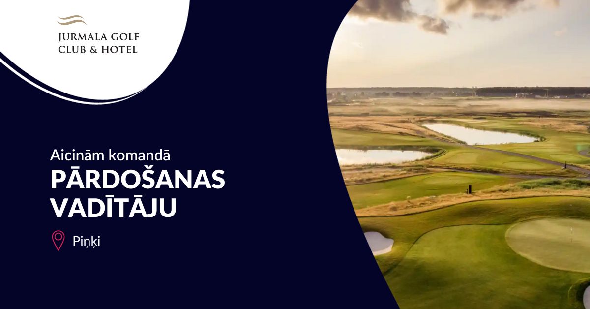 Jūrmala Golf Club & Hotel aicina komandā PĀRDOŠANAS VADĪTĀJU! Ja Tev ir vismaz 2 gadu pieredze pārdošanas speciālista vai vadītāja amatā, kā arī pieredze darbā ar rezervēšanas sistēmām un klientu datu bāzēm, piesakies vakancei: bit.ly/48sx6iW