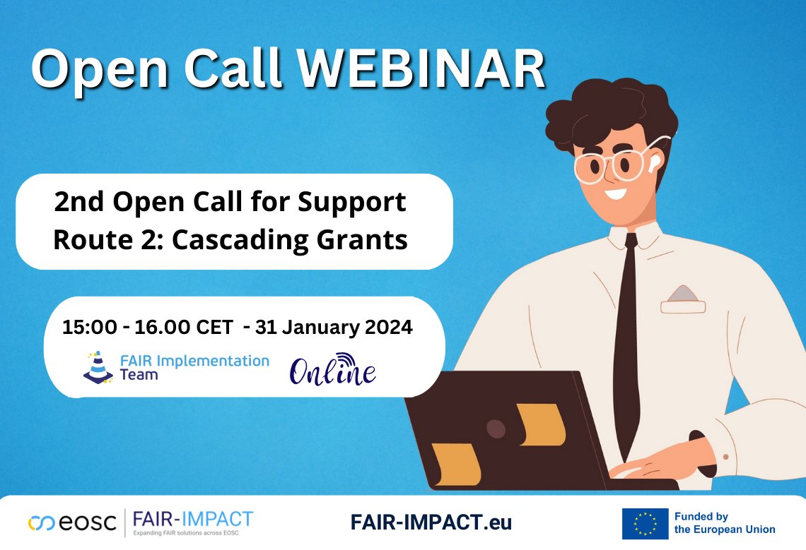 📢🥳We are launching this January another Cascading Grants OpenCall 💶to help🫵assessing #researchsoftware #datatransparency, #researchdata #trustworthiness of #datarepositories, #datamonitoring according to #FAIRprinciples. Join us 31/01 to learn more!🕑
fair-impact.eu/events/fair-im…