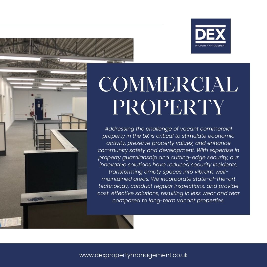Secure your vacant commercial property with DEX Property Management. Contact us to find out how we can help you ensure the longevity of your property ✅

📞 0800 0855 994
📧 info@dexpropertymanagement.co.uk

#CommercialProperty #Security #Guardianship #PropertyManagement