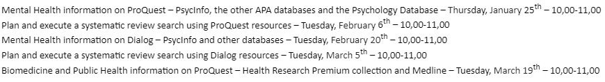 The ProQuest team are offering FREE webinars on the ProQuest and Dialog platforms over the next couple of months for NHS workers. Great way to train yourself up. Schedule in image and you can find the registration links here: proquest.libguides.com/nhs/home#s-lg-…