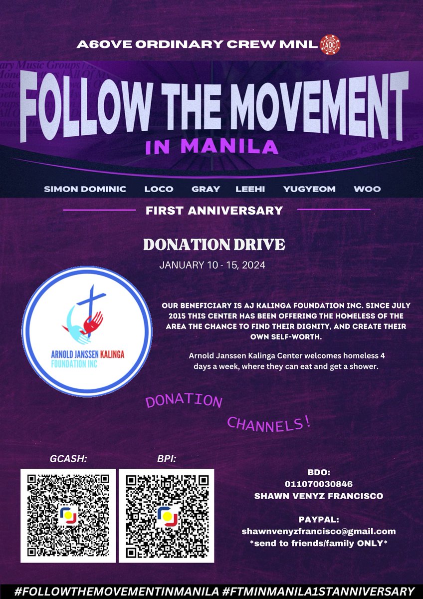 a6ovecrewmnl's tweet photo. 🌐 AOMG Follow The Movement 2023 in MANILA 🌐 : First Anniversay 🤍

× DONATION DRIVE 
× HASHTAG PARTY 
× COFFEE EVENT 

#FTMinMANILA1stAnniv 
#FollowTheMovement 
#AOMG https://t.co/jiXqsqAxNo