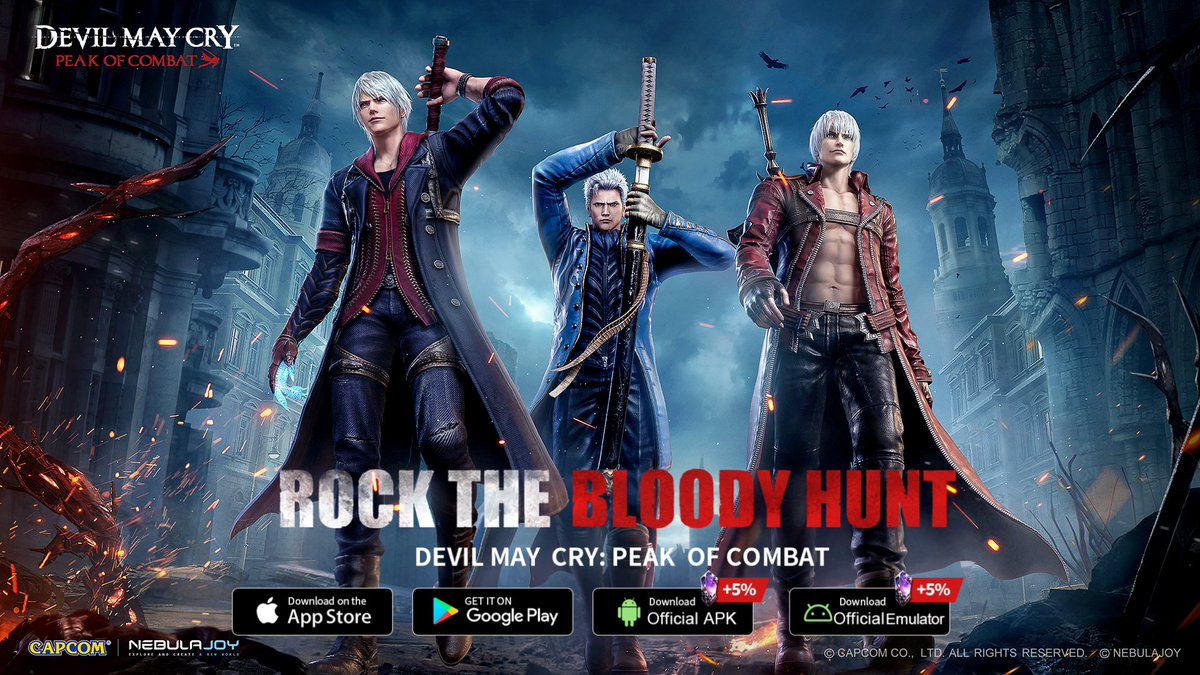 😈HELL GATES are open!😈 Gear up, call your friends, and enjoy the BLOODY HUNT! DOWNLOAD NOW: dmc.nbjoy.com #DevilMayCryPeakofCombat #DevilMayCry #Capcom