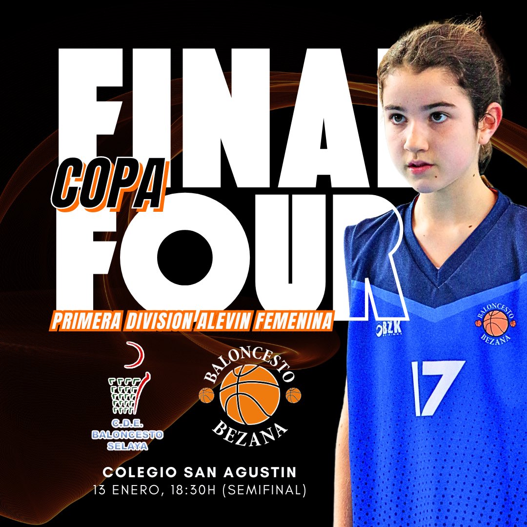 BaloncestoBZN's tweet photo. 🏆 FINAL FOUR COPA |

Este sábado 13 de enero, nuestras chicas del Alevín Femenino A, jugarán la semifinal de Copa Alevín Femenina de Primera división 😁

Esperamos veros a todos a las 18:30h en el Colegio San Agustín arropando a nuestras chicas! 💪🏻

🧡🏀💙🏀🖤

#ADNBezana https://t.co/1RP0toxKmC